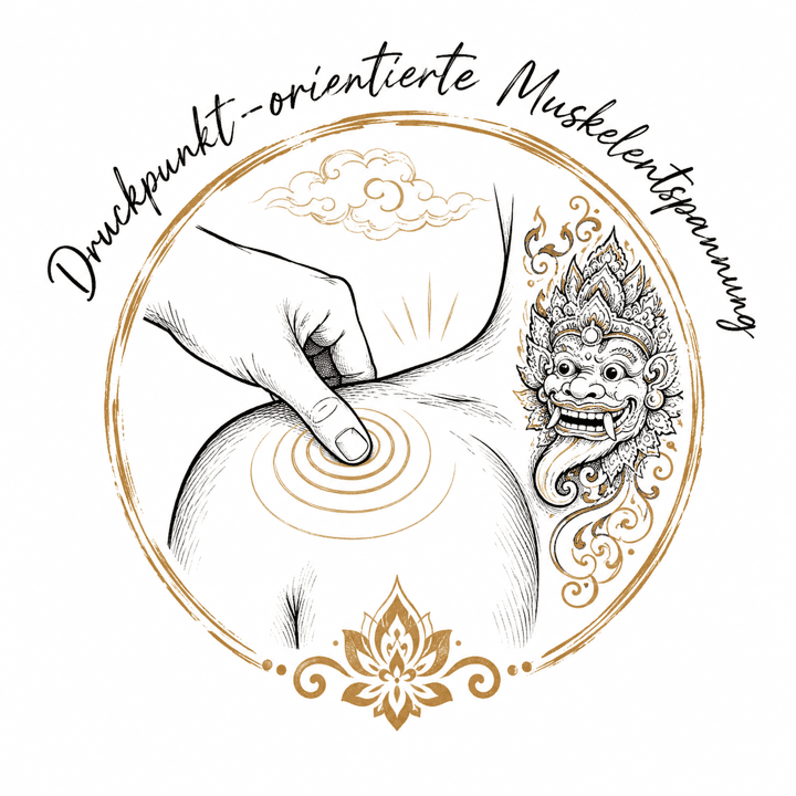 Linienillustration achtsamen Drucks als Symbol für rückenorientierte Körperarbeit